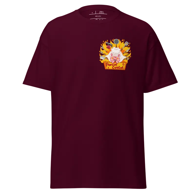T-shirt Porcin Cuistot - couleurs foncées