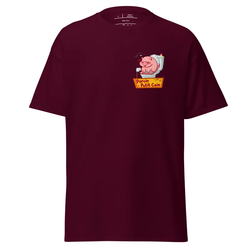 T-shirt Porcin Petit Coin - couleurs foncées