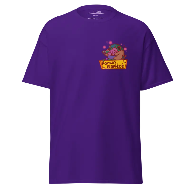 T-shirt Porcin Rapiécé - couleurs foncées