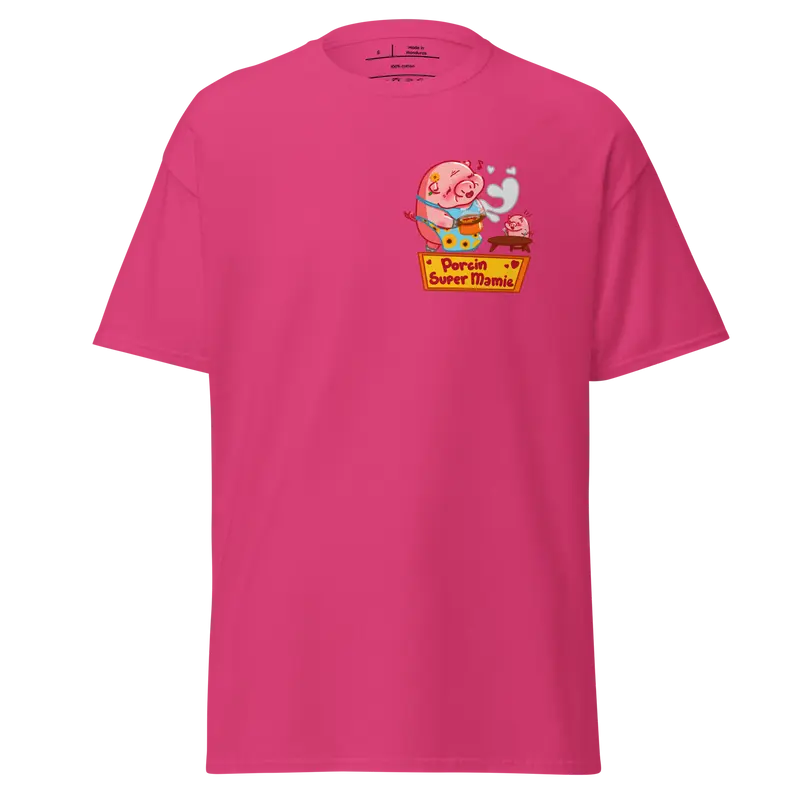T-shirt Porcin Super Mamie - couleurs vives