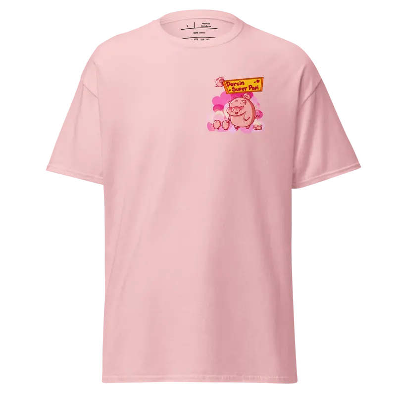 T-shirt Porcin Super Papi - couleurs claires