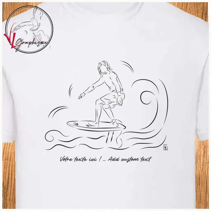 T-Shirt Surfer Surf - Personnalisable