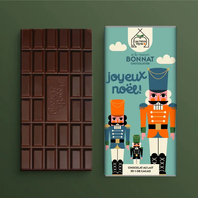 Tablette de Chocolat JOYEUX NOËL - Casse Noisettes