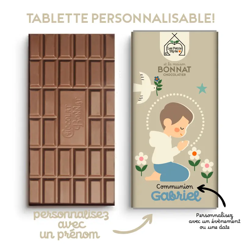 Tablette de Chocolat personnalisable  - GABRIEL