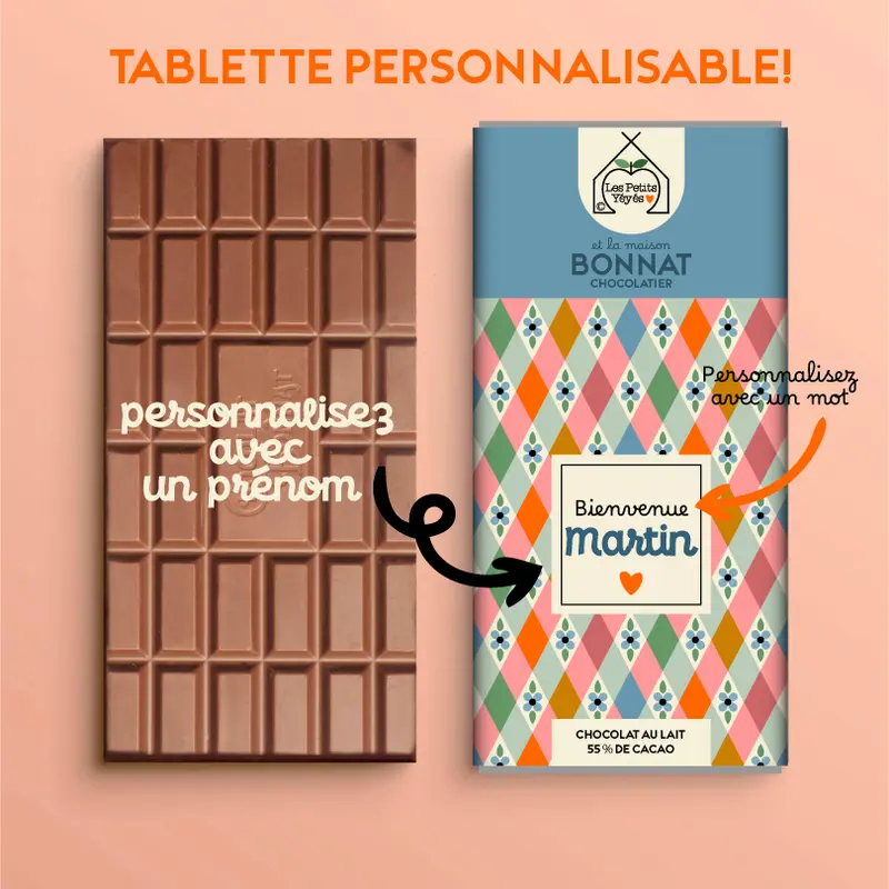 Tablette de Chocolat personnalisable - LOSANGES