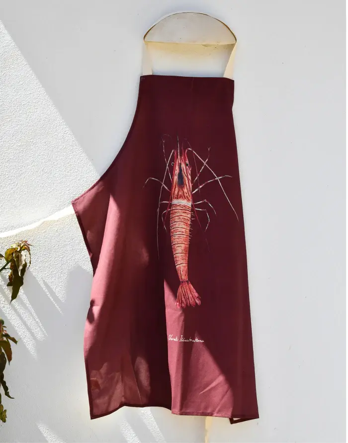 Tablier Rouge brun 100% coton - La Crevette