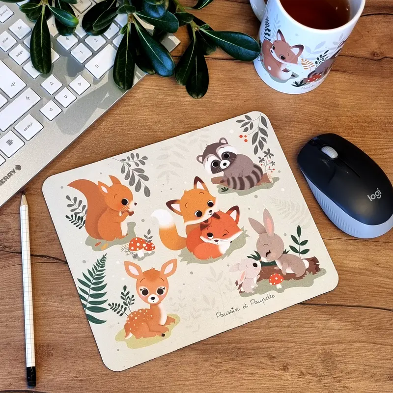TAPIS DE SOURIS D'AUTOMNE "DANS LES BOIS"