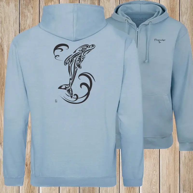 Tatoo Jump solo d'un Dauphin sur une Veste zip - Personnalisable - VGL
