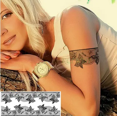 Tatouage Papillon Manchette Dentelle
