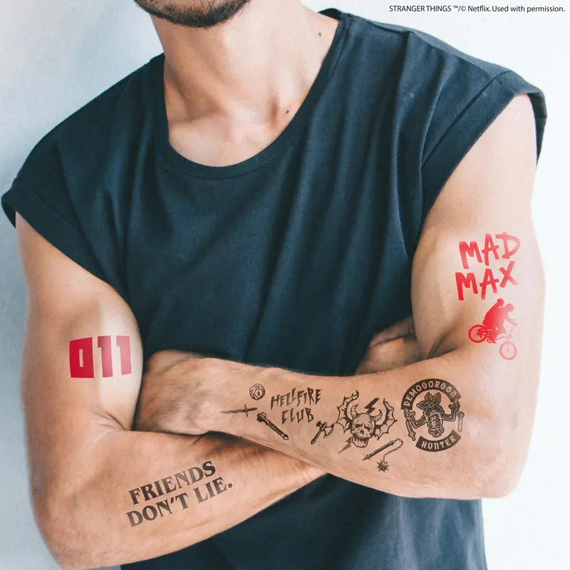 *Tatouages Temporaires Stranger Things (43 tatouages)