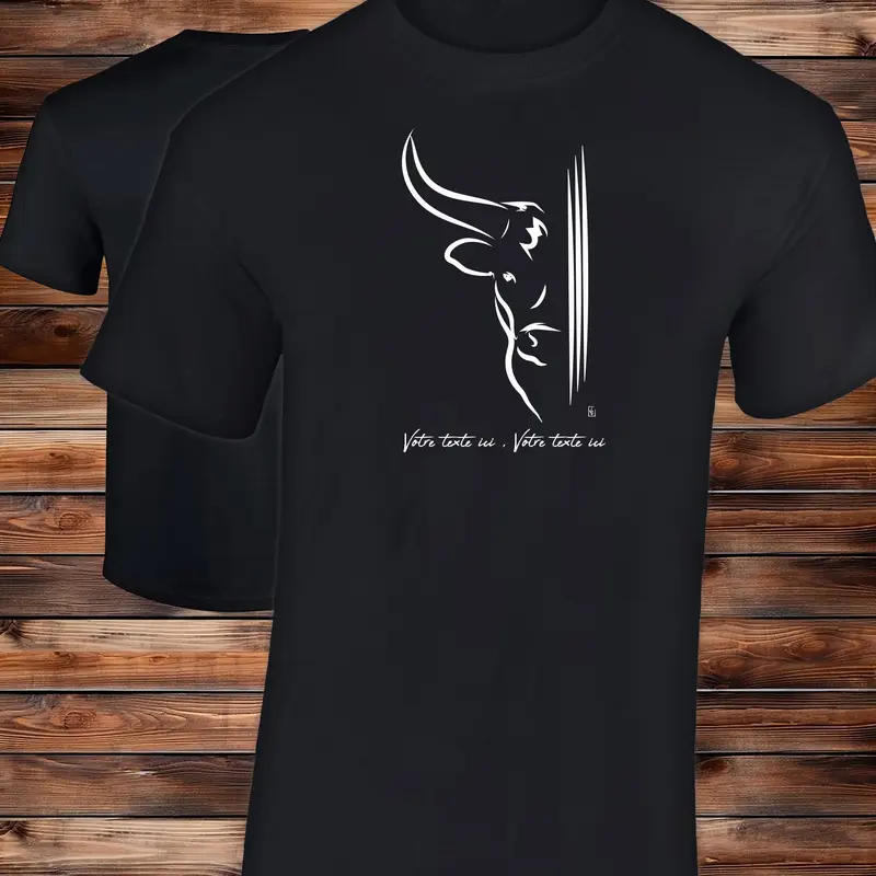 Taureau 3 Traits Graphisme sur T-shirt