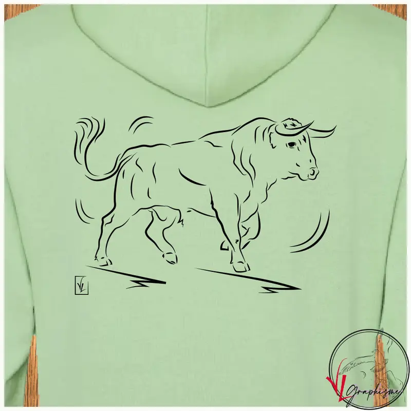 Taureau au pas Arène Graphisme sur Sweat-shirt