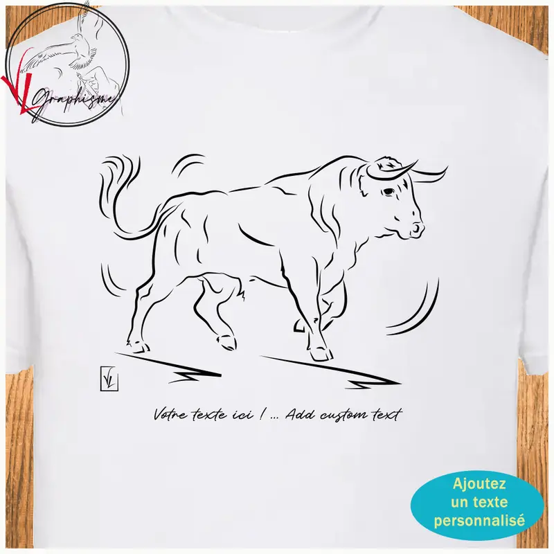 Taureau au pas Arène Graphisme sur T-shirt
