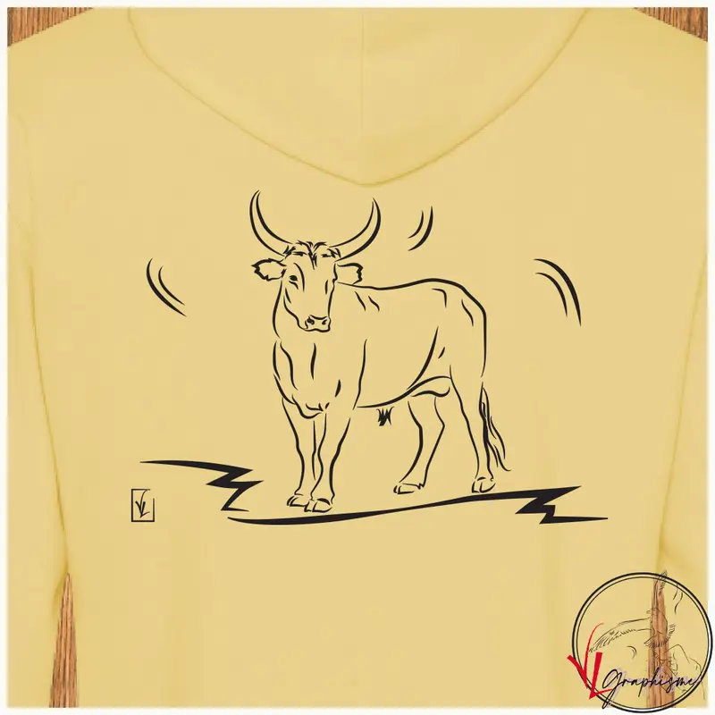 Taureau Camargue Graphisme sur Sweat-shirt