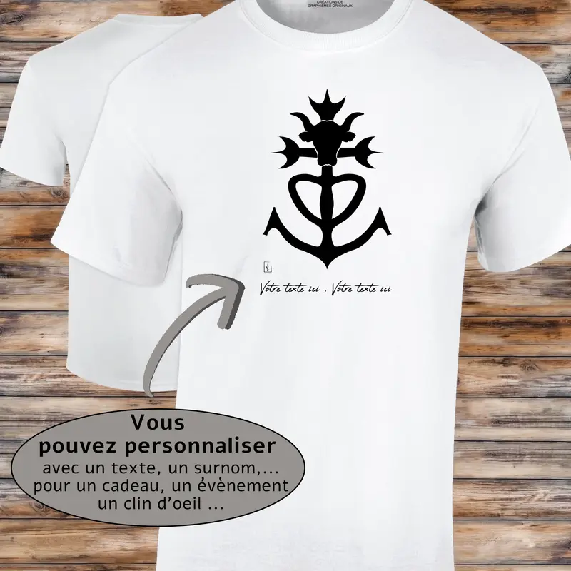 Taureau & Croix de Camargue Graphisme sur T-shirt