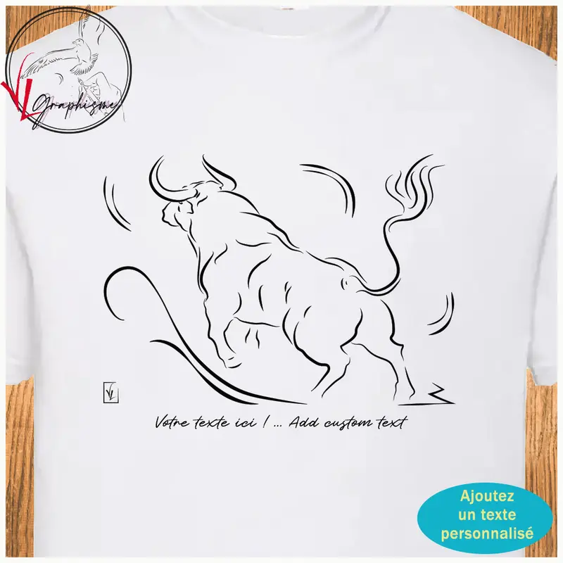 Taureau de dos Graphisme sur T-shirt