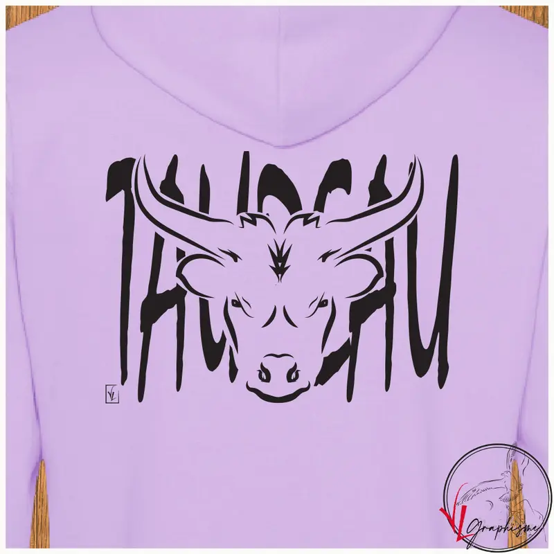 Taureau dessin & lettre Graphisme sur Sweat-shirt