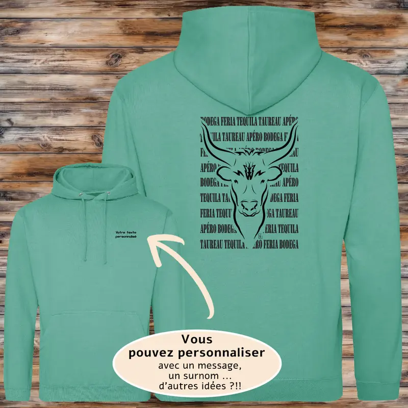Taureau texte Féria Graphisme sur Sweat-shirt