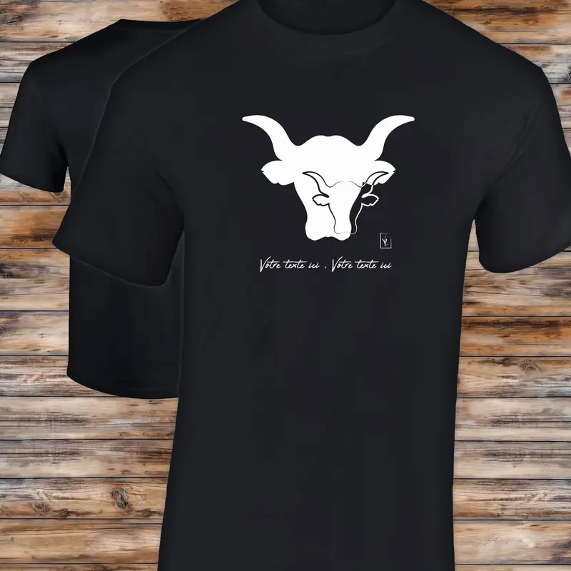 Taureaux Sigle 2 têtes Graphisme sur T-shirt