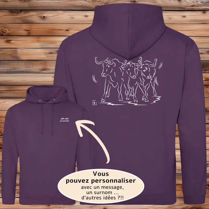 Taureaux Trois Vachettes Graphisme sur Sweat-shirt