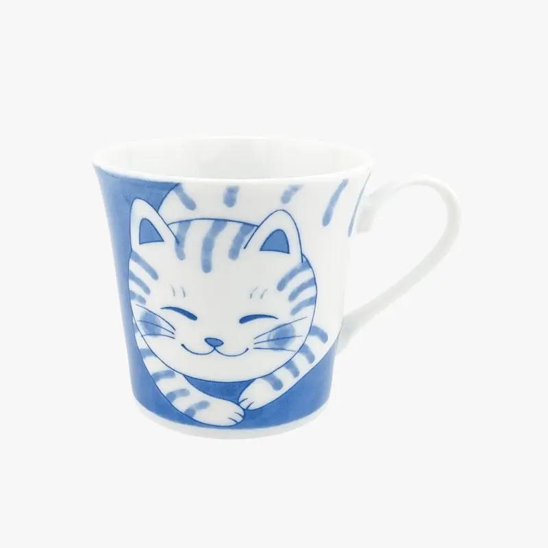 Taza Japonesa Neko Azul