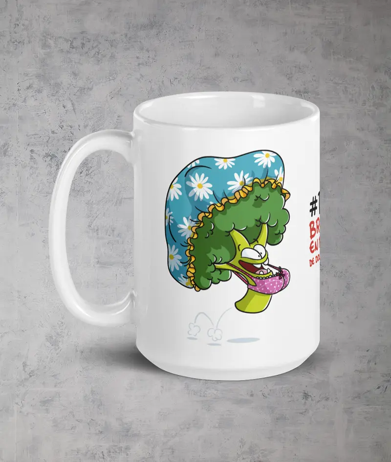 Team Brocoli en Bonnet de douche-Soutif by Nathalie Jomard - Mug Blanc Brillant