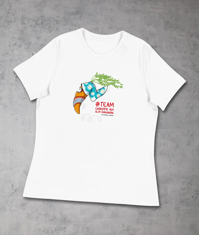 Team Carotte en Slip-Chaussette by Nathalie Jomard - T-shirt décontracté pour Femme