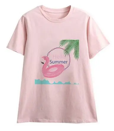 Tee-shirt Flamant Rose Femme Bouée