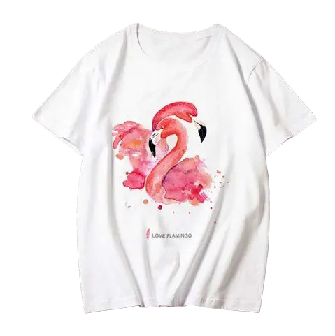 Tee-shirt Flamant Rose Femme Câlin