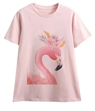 Tee-shirt Flamant Rose Femme Chic