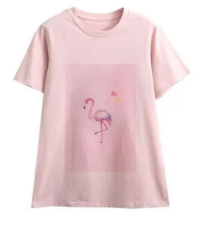 Tee-shirt Flamant Rose Femme Cœur