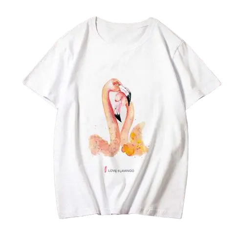 Tee-shirt Flamant Rose Femme Couple