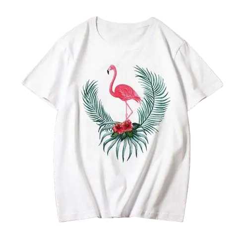 Tee-shirt Flamant Rose Femme Couronne