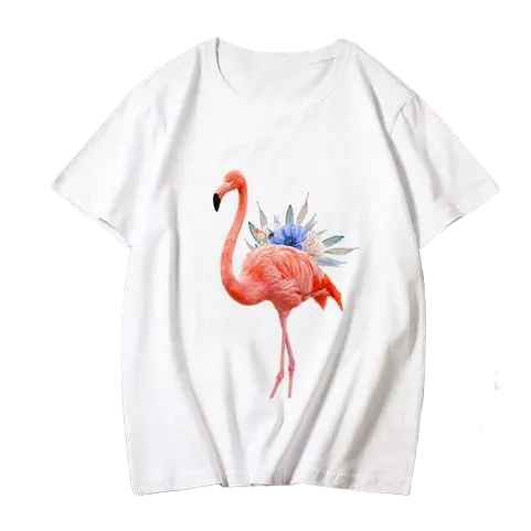 Tee-shirt Flamant Rose Femme Élégant