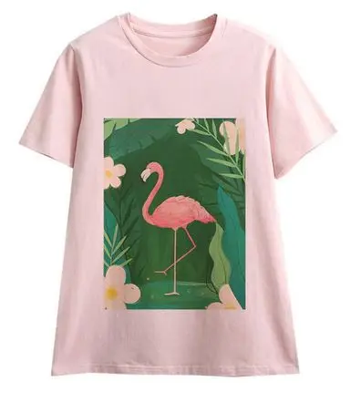 Tee-shirt Flamant Rose Femme Lac