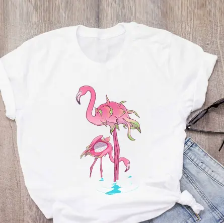 Tee-shirt Flamant Rose Femme Reflet