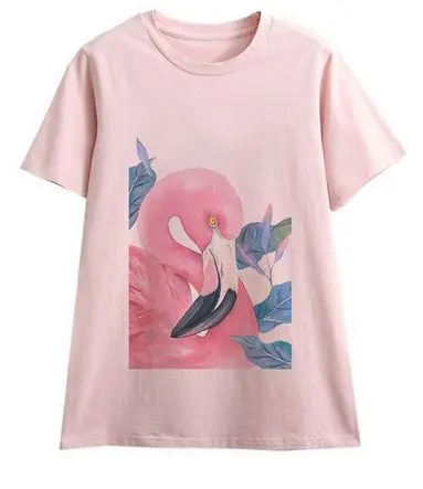 Tee-shirt Flamant Rose Femme Selfie