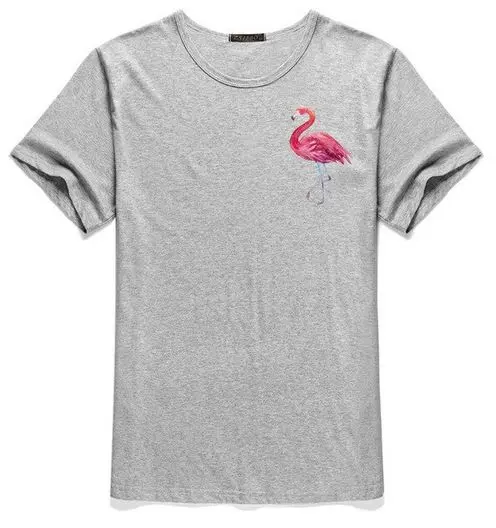 Tee shirt Flamant Rose Gris