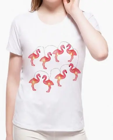 Tee shirt Flamant Rose Guirlande