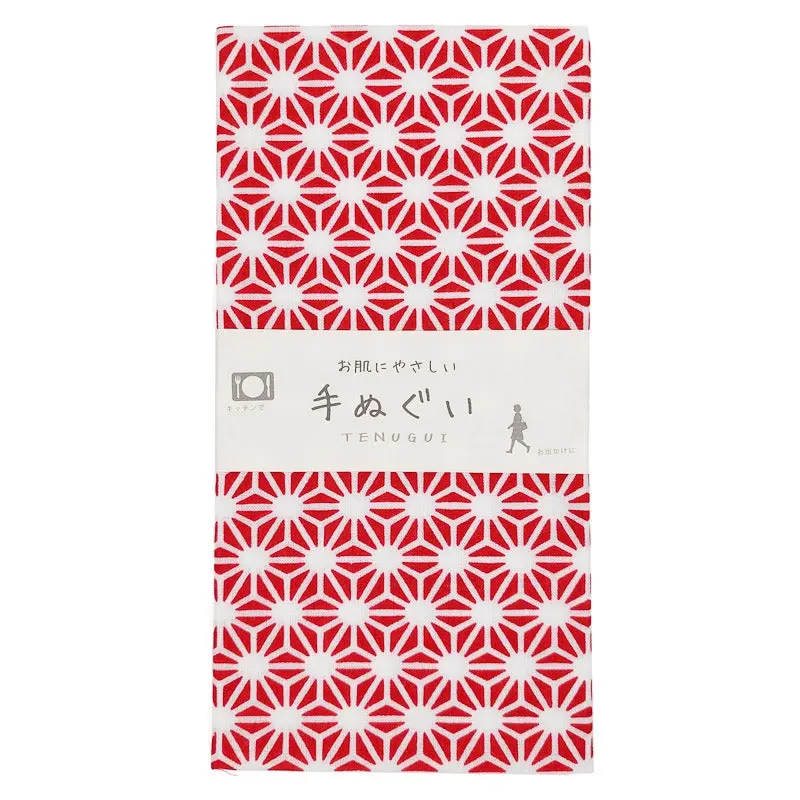 Tenugui Asanoha Rojo