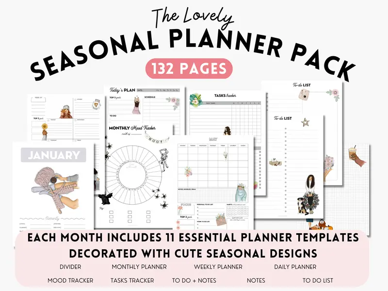 The Seasonal Planner Pack - 132 Pages