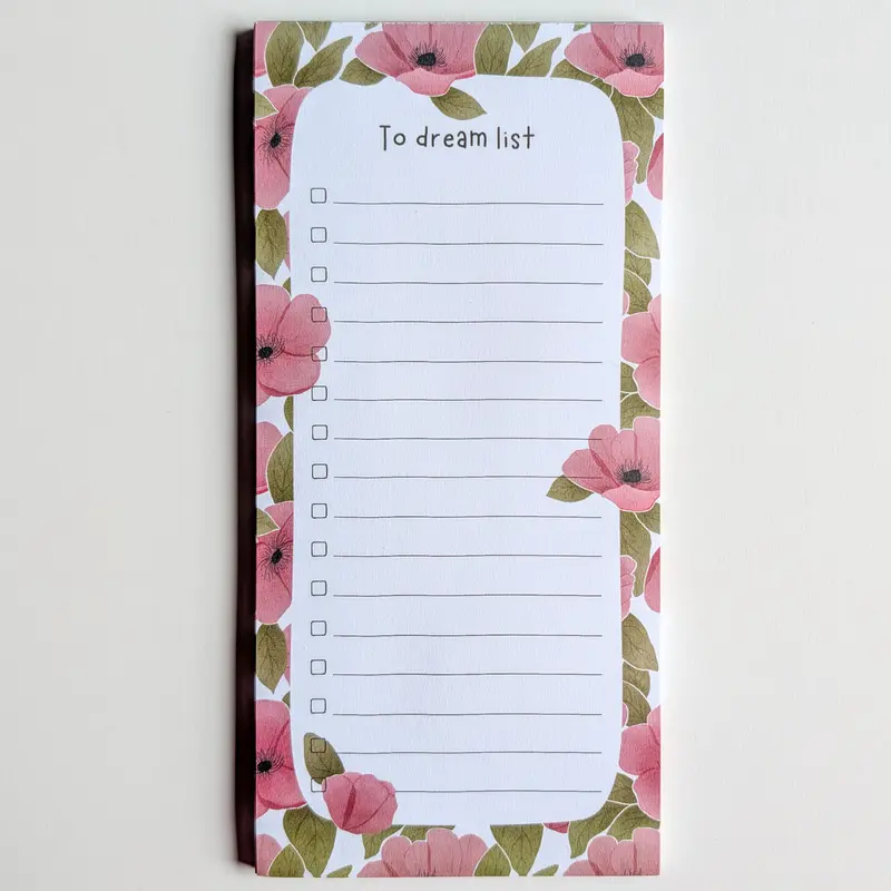 To Dream List 10x21 cm - Fleurs Roses