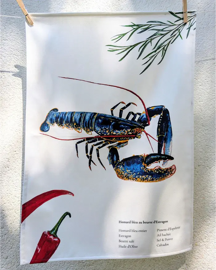 Torchon 100% coton - Homard au beurre d'Estragon