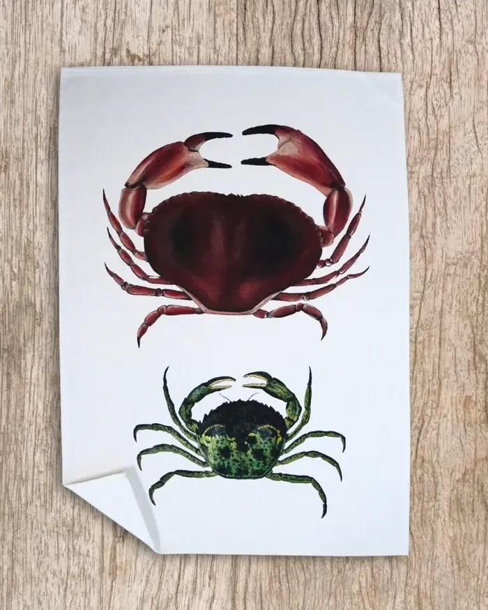 Torchon 100% coton - Les Crabes