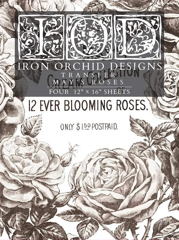 Transfert de roses de mai par Iron Orchid Designs IOD