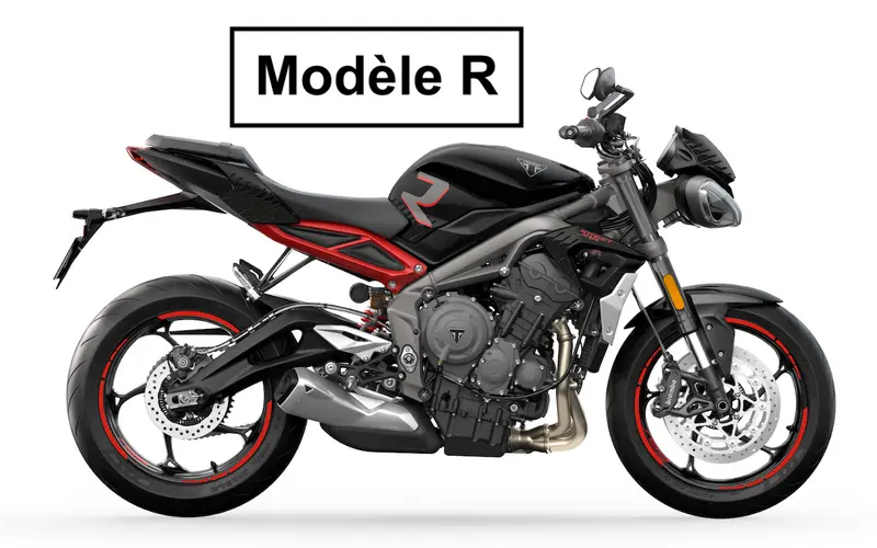 TRIUMPH STREET TRIPLE R - 2022 (avec les hachures)