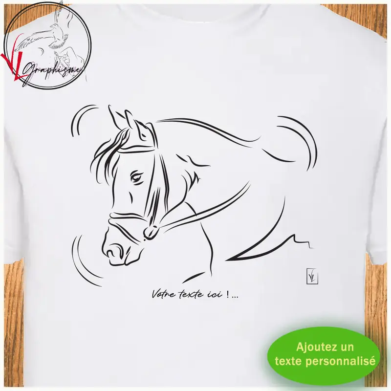 TShirt Equitation Cheval Profil