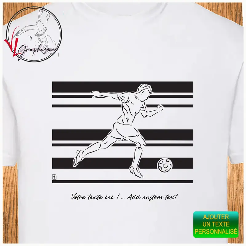 TShirt Football Course Rayures Sport