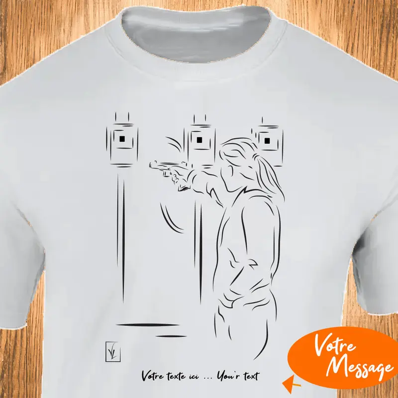 Tshirt Sport Tir Pistolet féminin