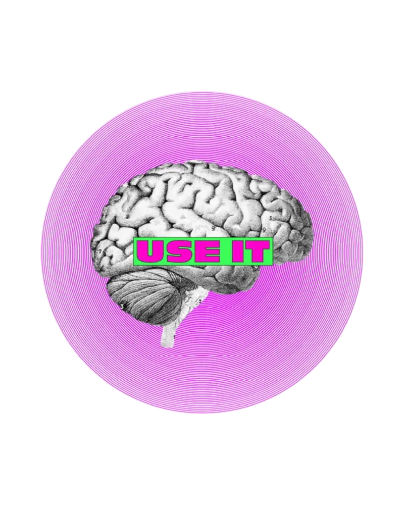 Use it — Badge cerveau / humour